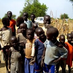 Sudan - Local children next to the well