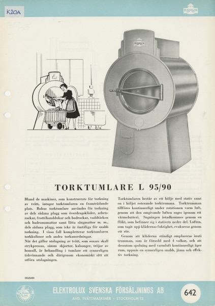 Ad brochure for Bohus dryer L 95/90
