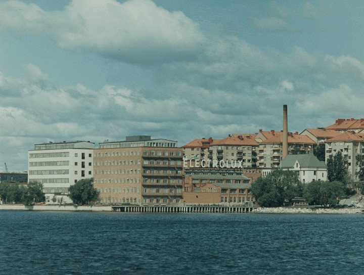 View of factory from water