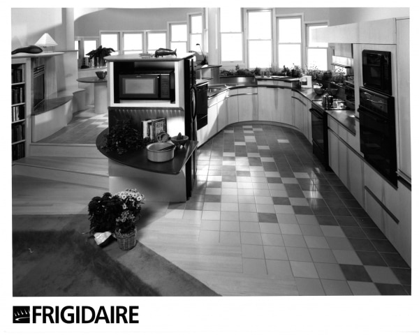 The kitchen, featuring new Frigidaire products with UltraStyle design, was revealed at the 1993 National Association of Home Builder's Show in Las Vegas