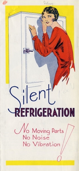 Refrigerator ad brochure from the United Kingdom