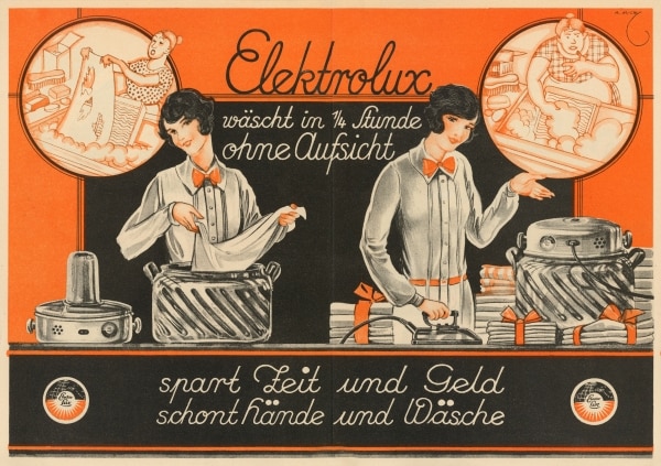 Advert for early manual washingmachine from Electrolux in Germany