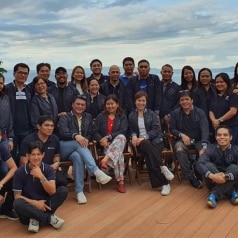 Mary Chris Dang (pictured fourth from the right, front row) with the Philippines sales team in 2019 before the pandemic hit.
