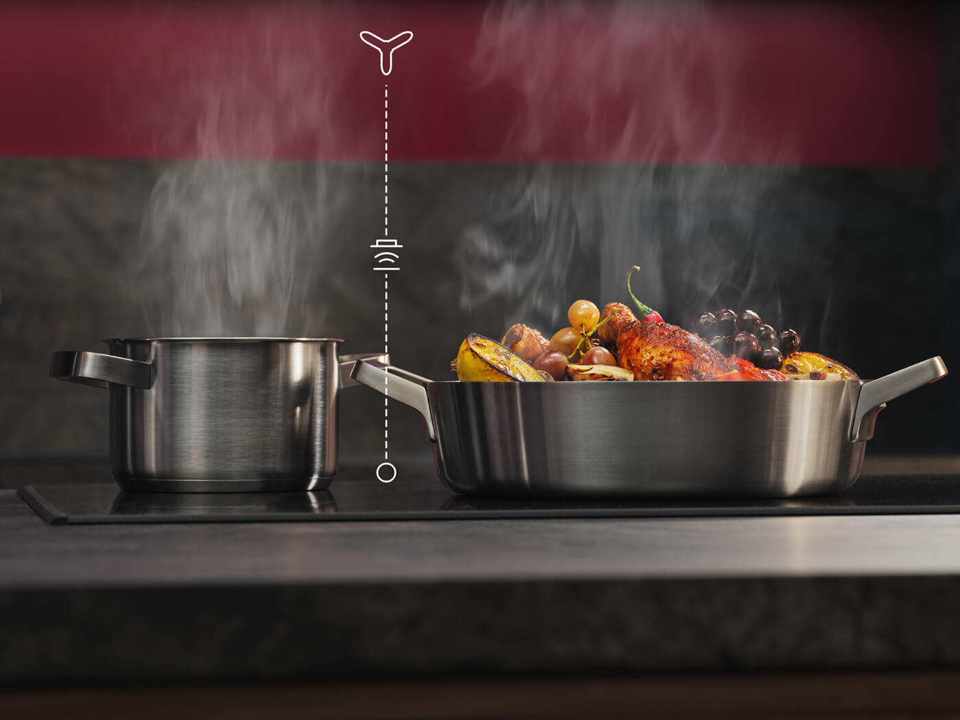 The Hob2Hood® feature on the AEG Induction Hob