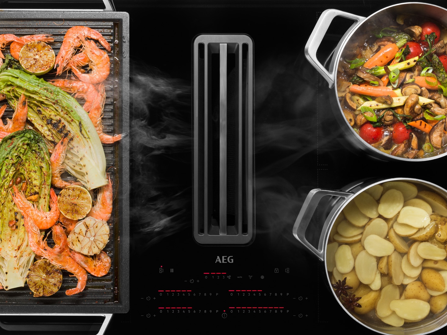 AEG 6000 Bridge with eXTractor induction hob