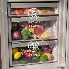 LongFresh compartment can be customised to preserve meat and fish, or fruit and vegetables